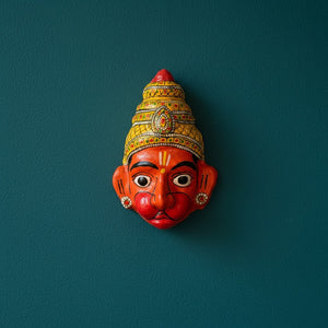 Masques muraux indiens Hanuman et Varaha en papier mâché, artisanat d'Odisha Inde, Kiff Kiff