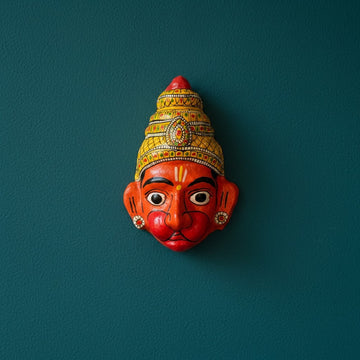 Masques muraux indiens Hanuman et Varaha en papier mâché, artisanat d'Odisha Inde, Kiff Kiff