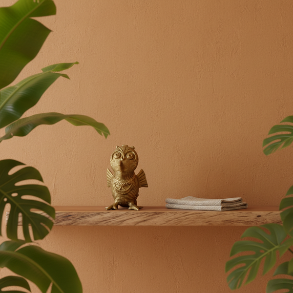 Statuette Chouette porte bonheur indienne