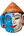 Masque mural visage Hari Hara papier mâché Inde