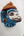 Masque mural jambaban blanc et bleu artisanal en papier mâché Inde