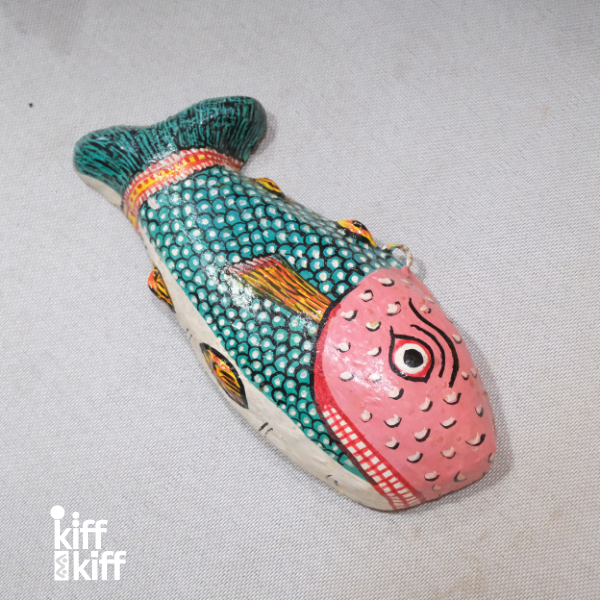 Décoration  mural poisson artisanal en papier mâché Inde
