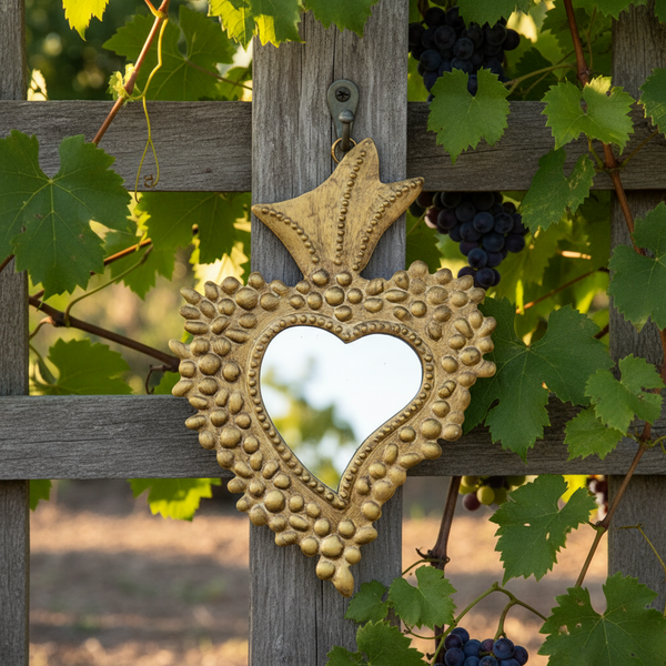 Ex-voto grappe de raisin Violetta – miroir & doré