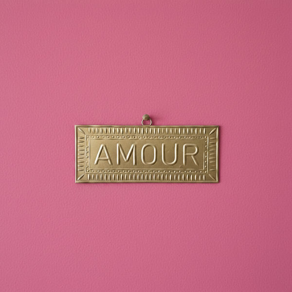Plaque murale doré AMOUR