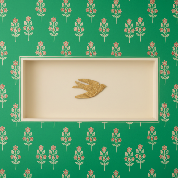 Hirondelle dorée Mavis – Objet décoratif artisanal