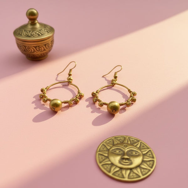 Boucles d 'oreilles  Indien en laiton recyclé - Sohini