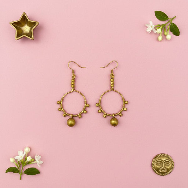 Boucles d 'oreilles  Indien en laiton recyclé - Sohini