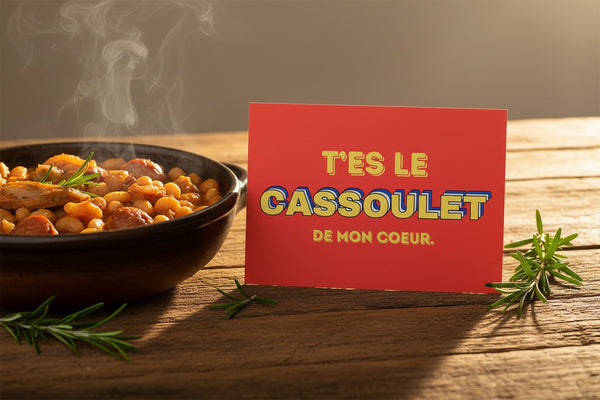 Carte postale cassoulet de mon cœur, vue de détail