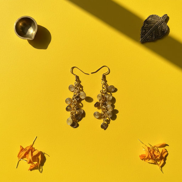 Boucles d 'oreilles  Indienne en laiton recyclé - Anaya