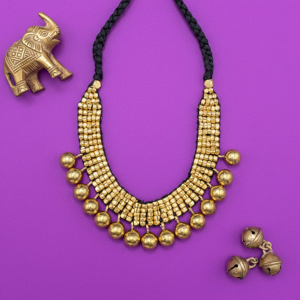 Collier Indien Dhokra en laiton recyclé  – Devi