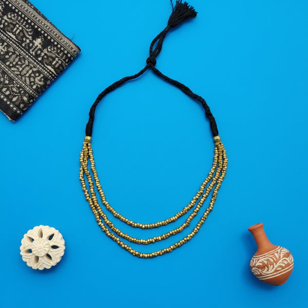 Collier Indien Dhokra en laiton recyclé   - Kiran