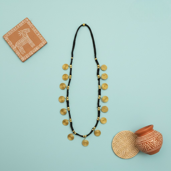 Collier Indien Dhokra en laiton recyclé  – Leela 