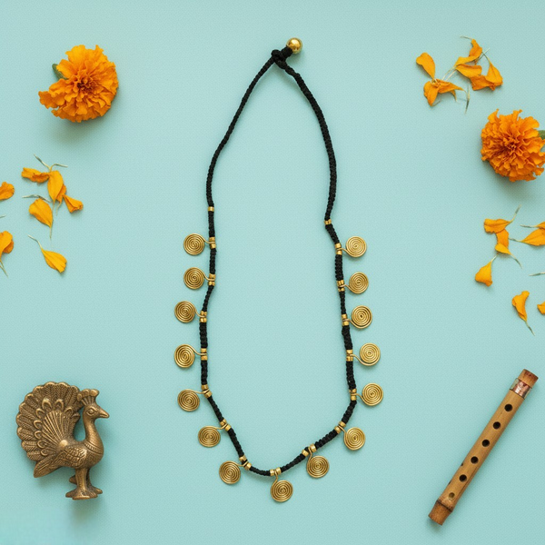 Collier Indien Dhokra en laiton recyclé  – Leela 