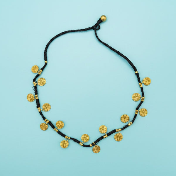 Collier Indien Dhokra en laiton recyclé  – Leela 