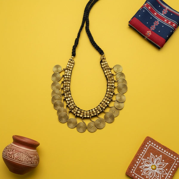Collier Indien Dhokra en laiton recyclé  – Sita
