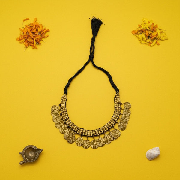 Collier Indien Dhokra en laiton recyclé  – Sita