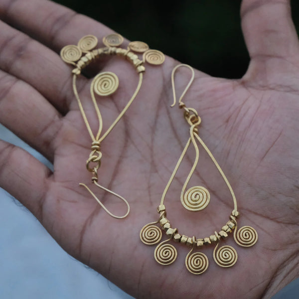 Boucles d 'oreilles  Indien en laiton recyclé - Tara 