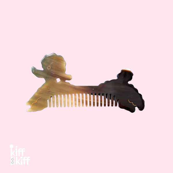 Peigne Caniche en Corne de Buffle