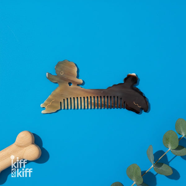 Peigne Caniche en Corne de Buffle