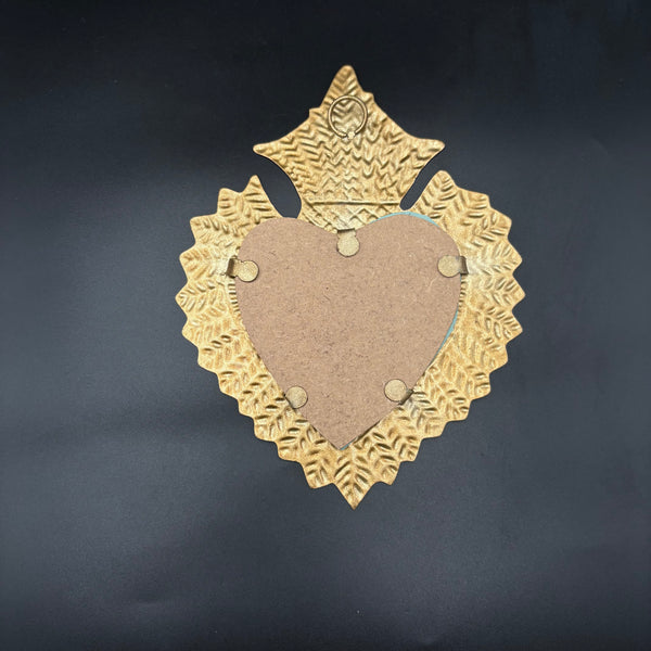 Ex-voto Mitzi | Miroir cœur sacré doré artisanal