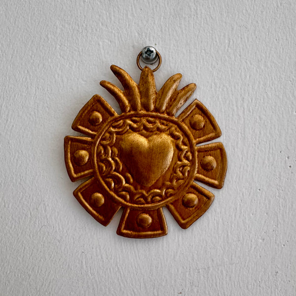Ex-Voto Doré Ray – Cœur Sacré Graphique et Géométrique - décoration murale