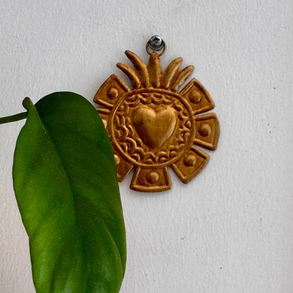Ex-Voto Doré Ray – Cœur Sacré Graphique et Géométrique - décoration murale