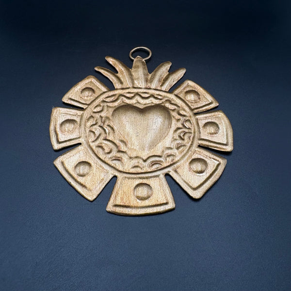 Ex-Voto Doré Ray – Cœur Sacré Graphique et Géométrique - décoration murale