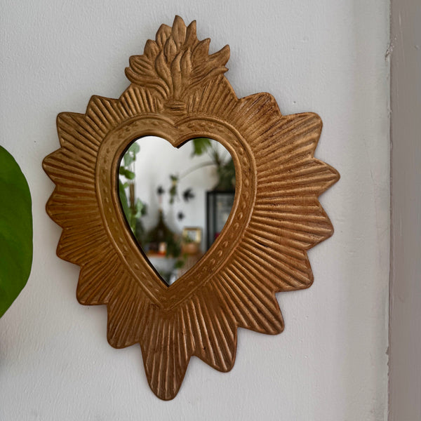 Miroir ex-voto doré Bonnie, vue de détail