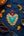 Ex-voto cœur sacré Betty – turquoise & doré