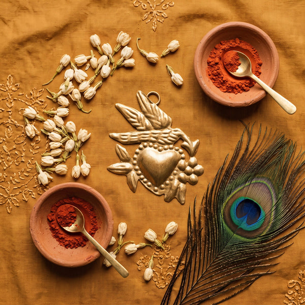 Ex-voto cœur sacré Marlene – fleuri & colibri