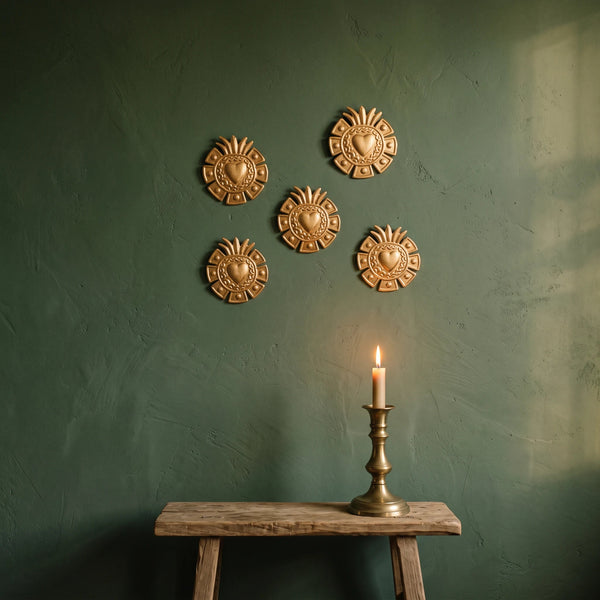 Ex-voto cœur sacré Ray – géométrique doré