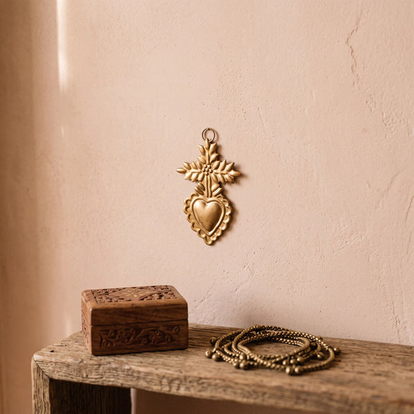Ex-voto cœur sacré Ernest – doré