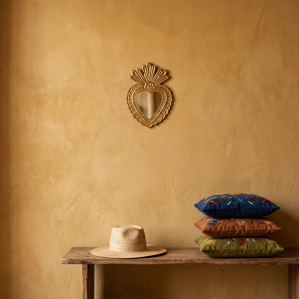 Miroir ex-voto cœur Fifi – doré