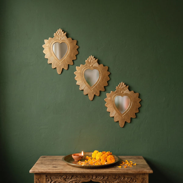 Miroir ex-voto cœur Bonnie – doré