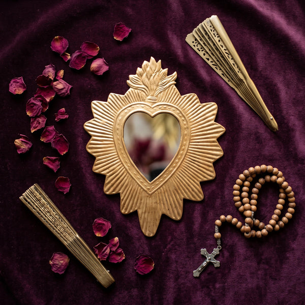 Miroir ex-voto cœur Bonnie – doré