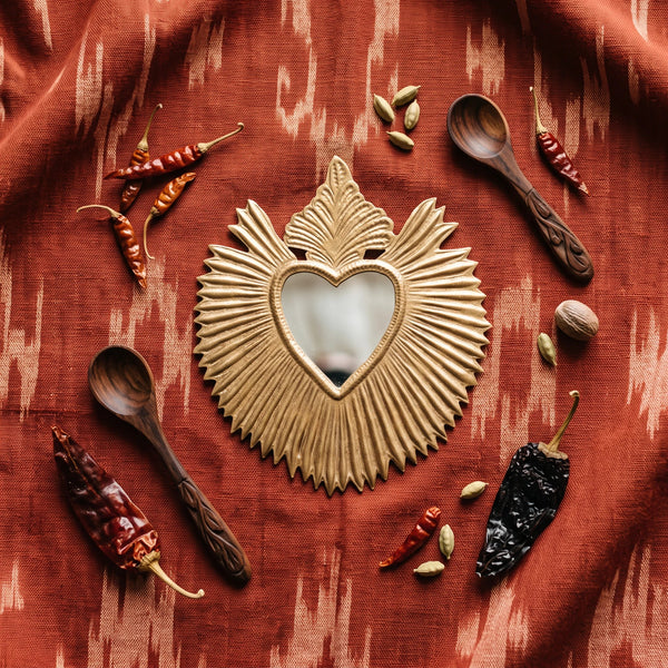 Miroir ex-voto cœur Finch – doré