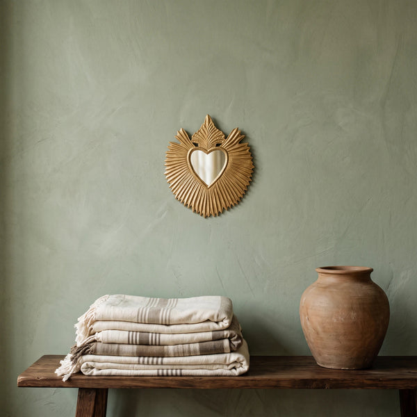 Miroir ex-voto cœur Finch – doré