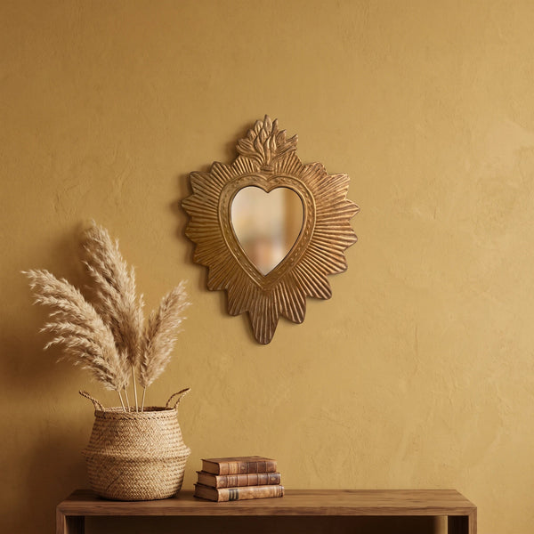 Miroir ex-voto cœur Bonnie – doré