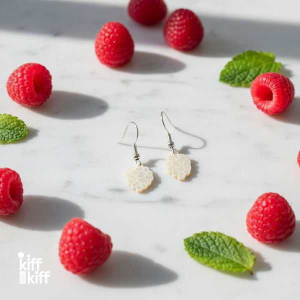 Boucles d'Oreilles Framboise en Nacre