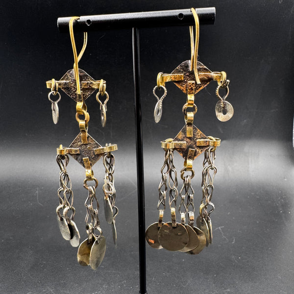 Boucles d'oreilles bohème Kuchi afghanes, artisanat traditionnel