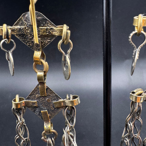 Boucles d'oreilles Kuchi afghanes longues, style bohème