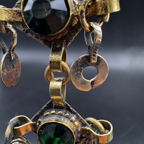 Boucles d'oreilles Kuchi afghanes, détail des motifs