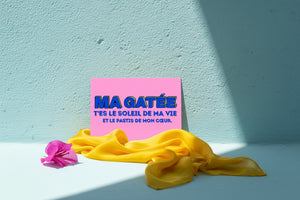 Carte postale Ma gatée pastis, vue de détail