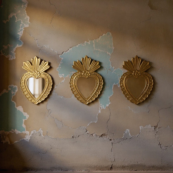 Miroir ex-voto cœur Fifi – doré