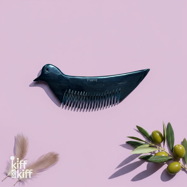 Peigne Oiseau en Corne de Buffle