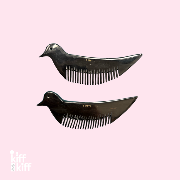 Peigne Oiseau en Corne de Buffle
