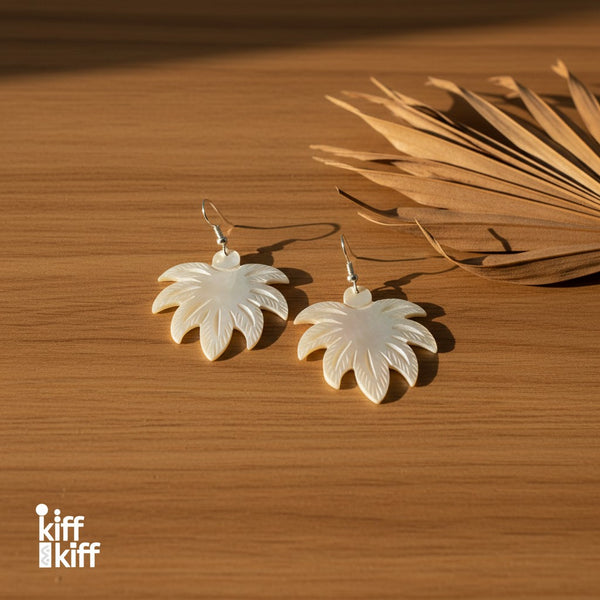 Boucles d'Oreilles Palmier en Nacre