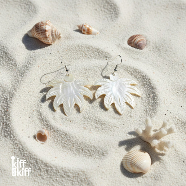 Boucles d'Oreilles Palmier en Nacre