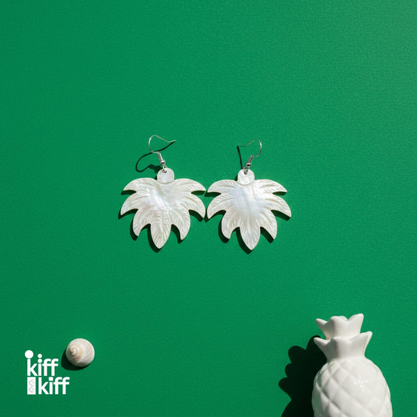 Boucles d'Oreilles Palmier en Nacre