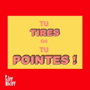 Carte postale pétanque TU TIRES OU TU POINTES, vue de détail